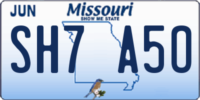 MO license plate SH7A5O