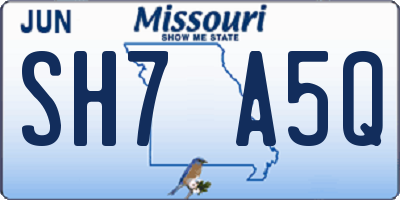 MO license plate SH7A5Q