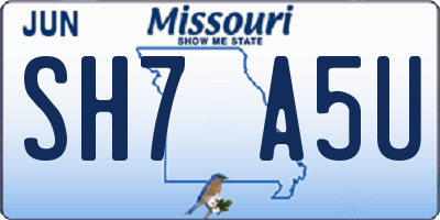 MO license plate SH7A5U