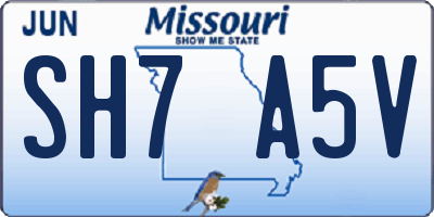 MO license plate SH7A5V