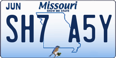 MO license plate SH7A5Y
