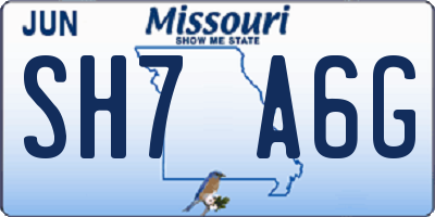 MO license plate SH7A6G