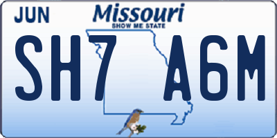 MO license plate SH7A6M