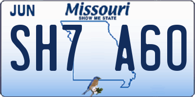 MO license plate SH7A6O