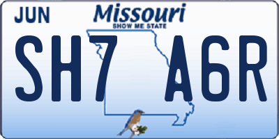 MO license plate SH7A6R