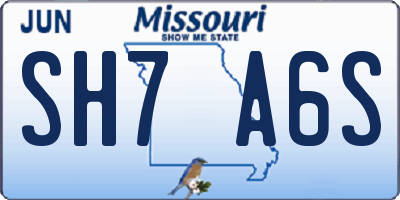 MO license plate SH7A6S
