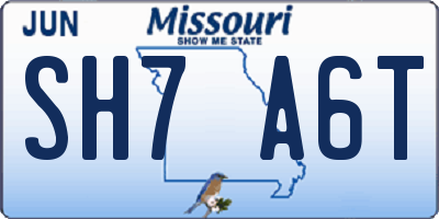 MO license plate SH7A6T