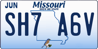 MO license plate SH7A6V