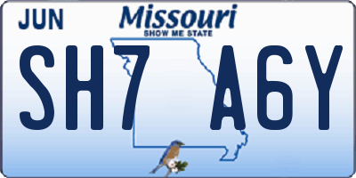 MO license plate SH7A6Y