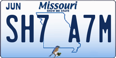 MO license plate SH7A7M