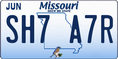 MO license plate SH7A7R