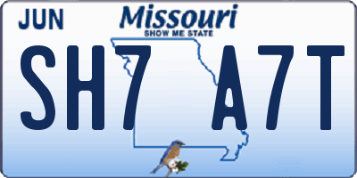 MO license plate SH7A7T