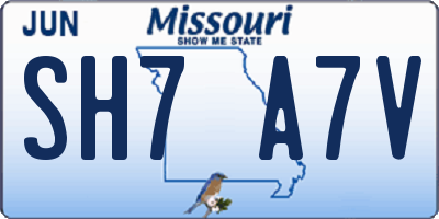 MO license plate SH7A7V
