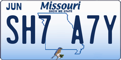 MO license plate SH7A7Y