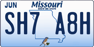 MO license plate SH7A8H