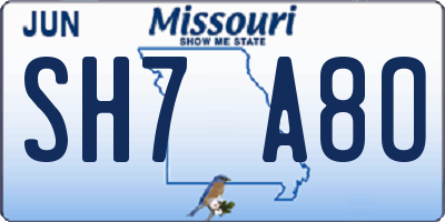 MO license plate SH7A8O