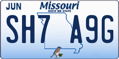 MO license plate SH7A9G
