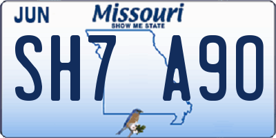 MO license plate SH7A9O