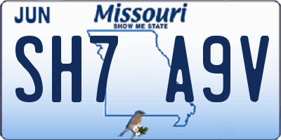 MO license plate SH7A9V