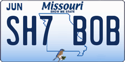 MO license plate SH7B0B