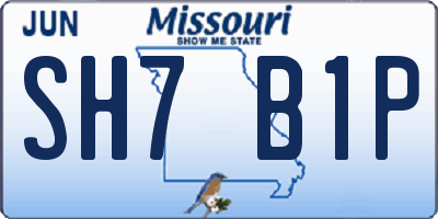 MO license plate SH7B1P
