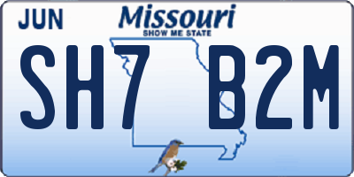 MO license plate SH7B2M