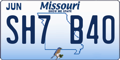 MO license plate SH7B4O