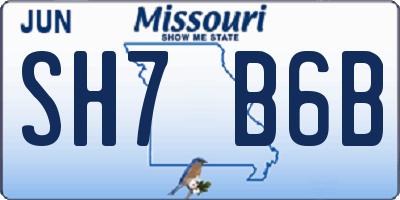 MO license plate SH7B6B