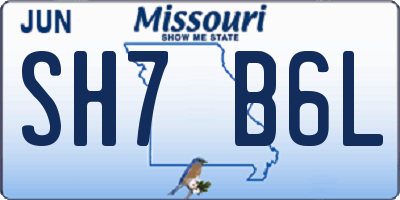 MO license plate SH7B6L