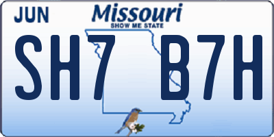 MO license plate SH7B7H