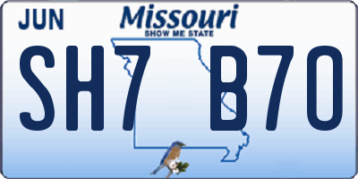 MO license plate SH7B7O