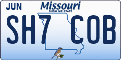 MO license plate SH7C0B