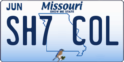 MO license plate SH7C0L