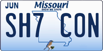 MO license plate SH7C0N