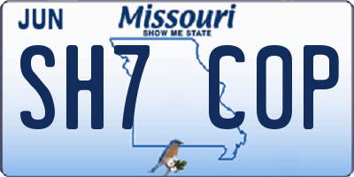 MO license plate SH7C0P