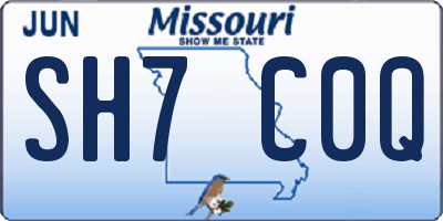 MO license plate SH7C0Q