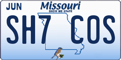 MO license plate SH7C0S