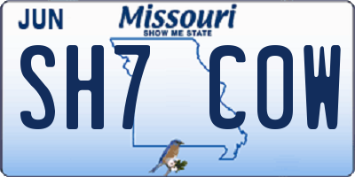 MO license plate SH7C0W