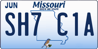 MO license plate SH7C1A