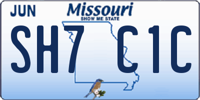 MO license plate SH7C1C