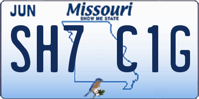 MO license plate SH7C1G