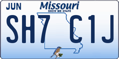 MO license plate SH7C1J