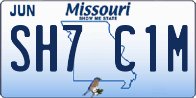 MO license plate SH7C1M