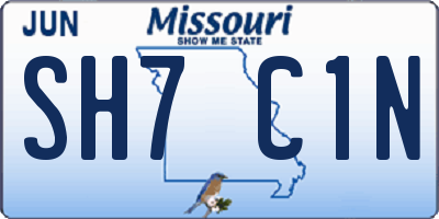 MO license plate SH7C1N
