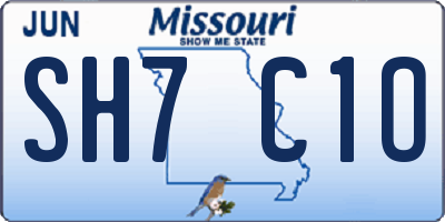 MO license plate SH7C1O