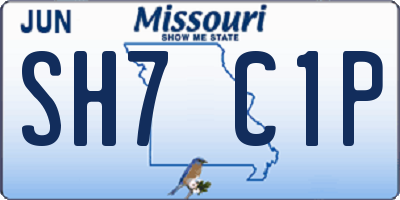 MO license plate SH7C1P