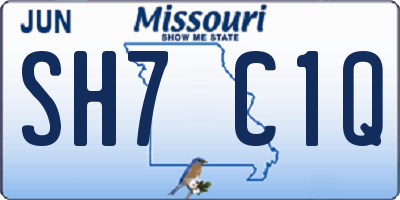 MO license plate SH7C1Q