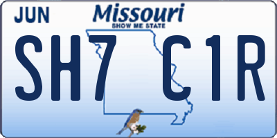 MO license plate SH7C1R