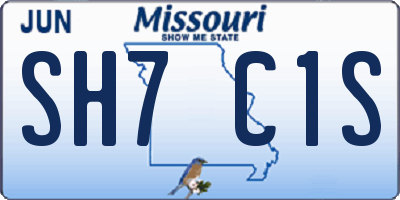 MO license plate SH7C1S