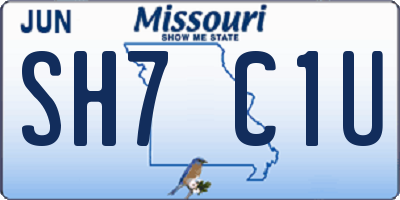 MO license plate SH7C1U